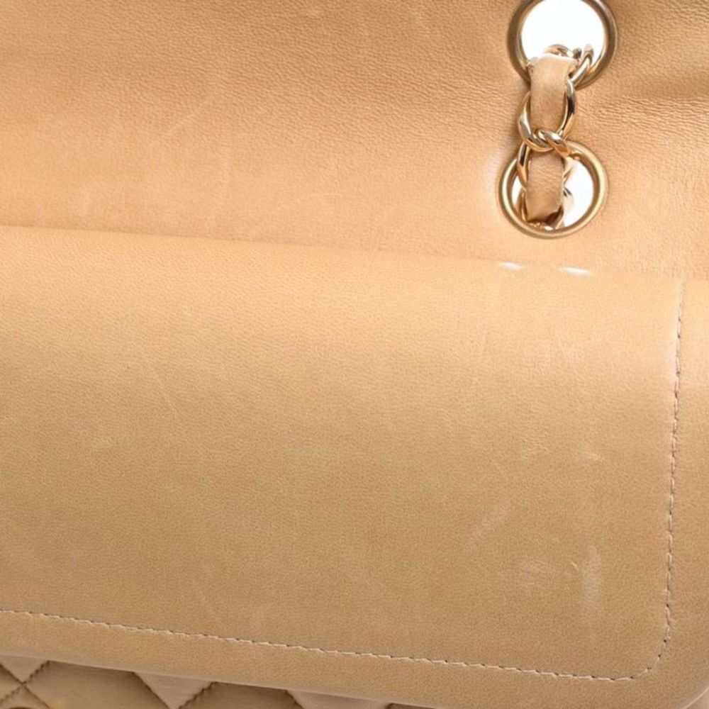 Chanel Double Flap Beige Leather Shoulder Bag (Pre-Owned) - Picture 10 of 10